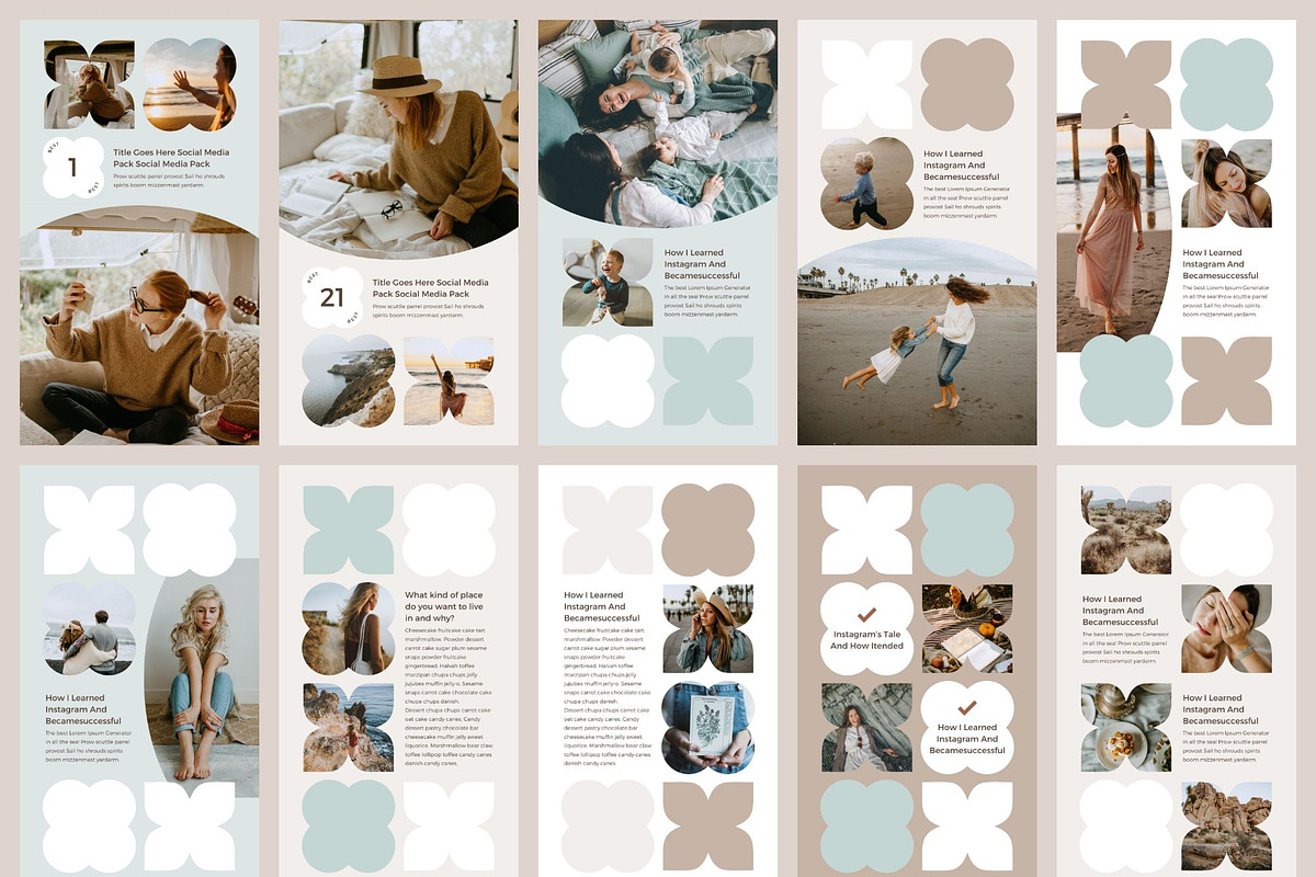 Instagram Template Canva Pack Mint, a Social Media Template by Keikoya (Photo 17 of 21)
