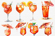 Aperol spritz clip art, Watercolor, a Food Illustration by Invite to Clipart (Thumbnail 3 of 4)