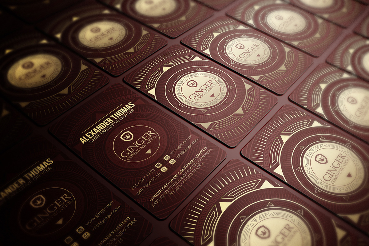 Gold And Red Business Card, a Business Card Template by Marvel (Photo 2 of 5)