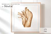 Watercolor Holding Hands Print, an Illustration by EkaterinaViArt (Thumbnail 4 of 5)