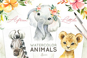 Africa. Little Watercolor Animals, an Animal Illustration by OctopusArtis (Thumbnail 1 of 11)