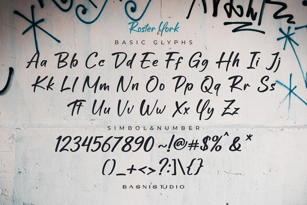 Roster York Casual Handwritten Font, a Handwritten Font by Basnistudio (Photo 8 of 9)