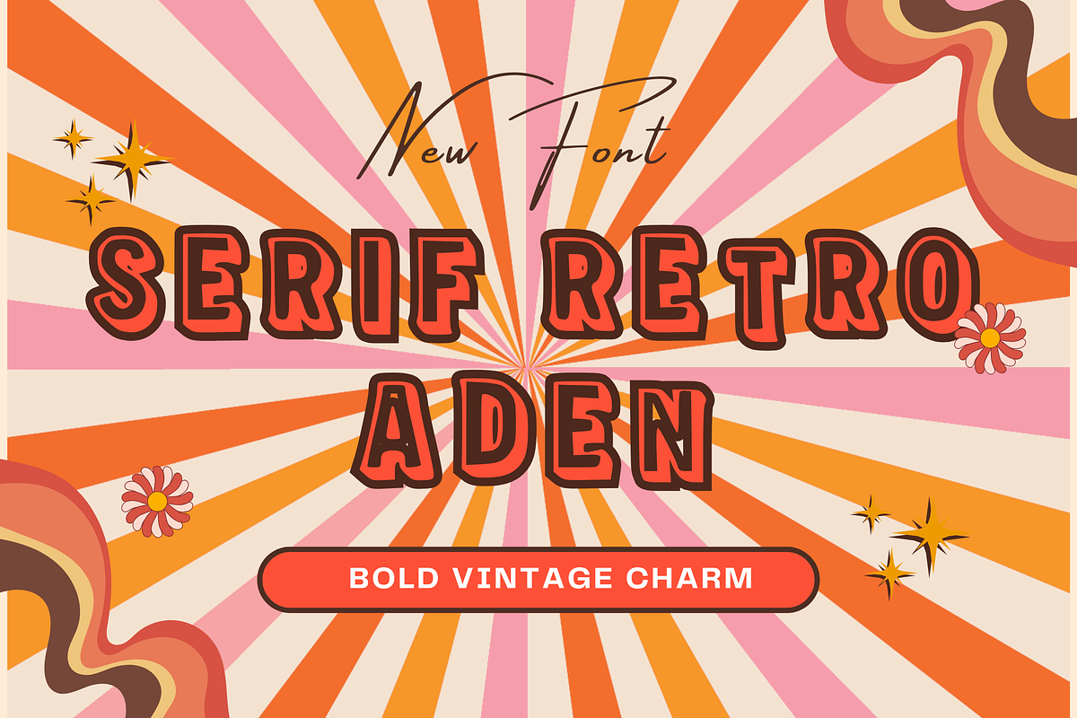 Serif Retro Aden Timeless Vintage, a Sans Serif Font by adenpinkstore (Photo 1 of 7)