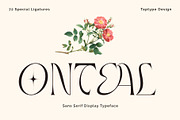 Onteal - Serif Display Ligature Font, a Serif Font by Vesvocrea (Thumbnail 1 of 9)