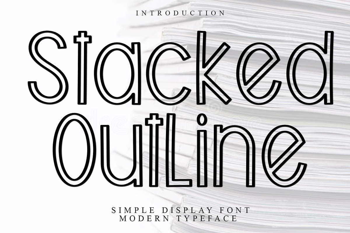 Stacked Outline, a Script Font by FreshTypeINK (Photo 1 of 7)