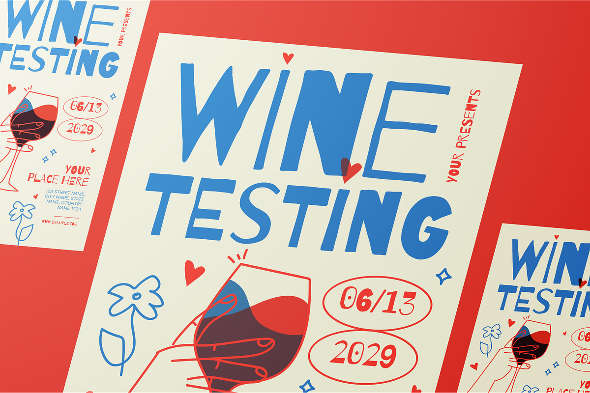 Wine Testing Event Flyer Set, a Flyer Template by Annora Studio (Photo 5 of 6)