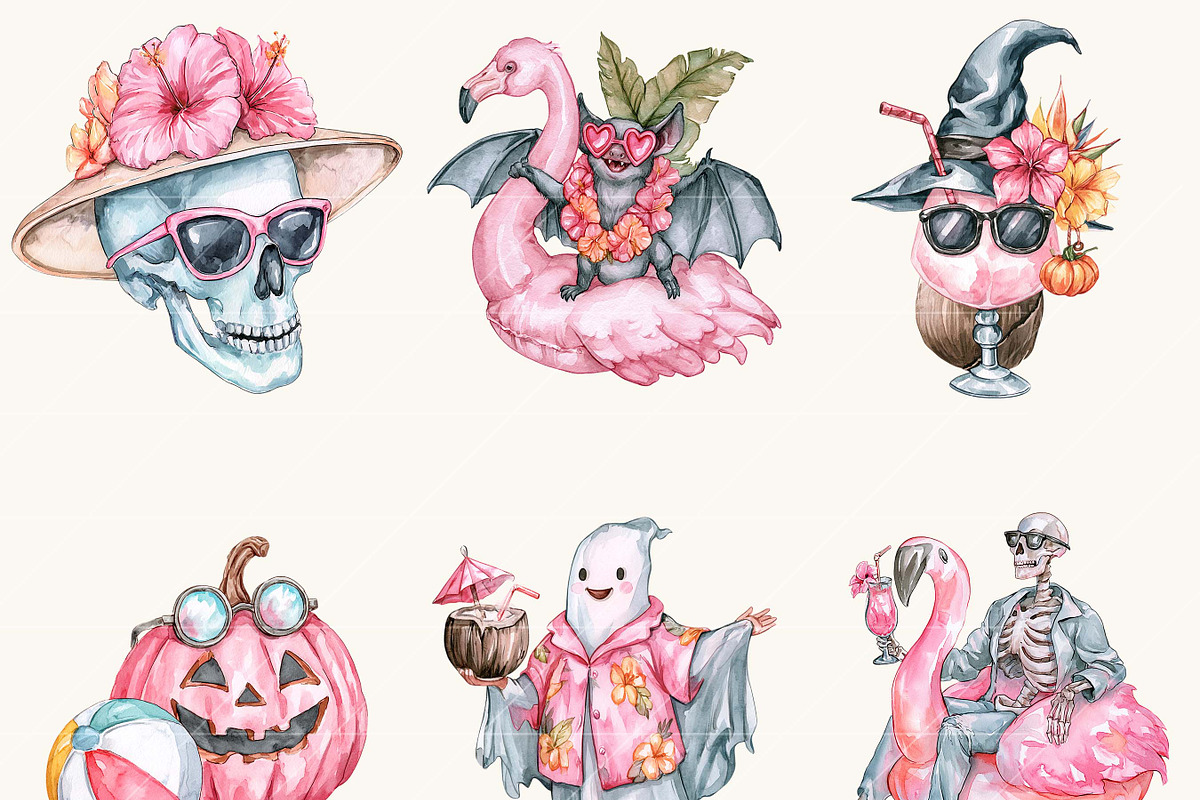 Summer Halloween Clipart Bundle, a Seasonal Illustration by BusyDaydesign (Photo 6 of 9)