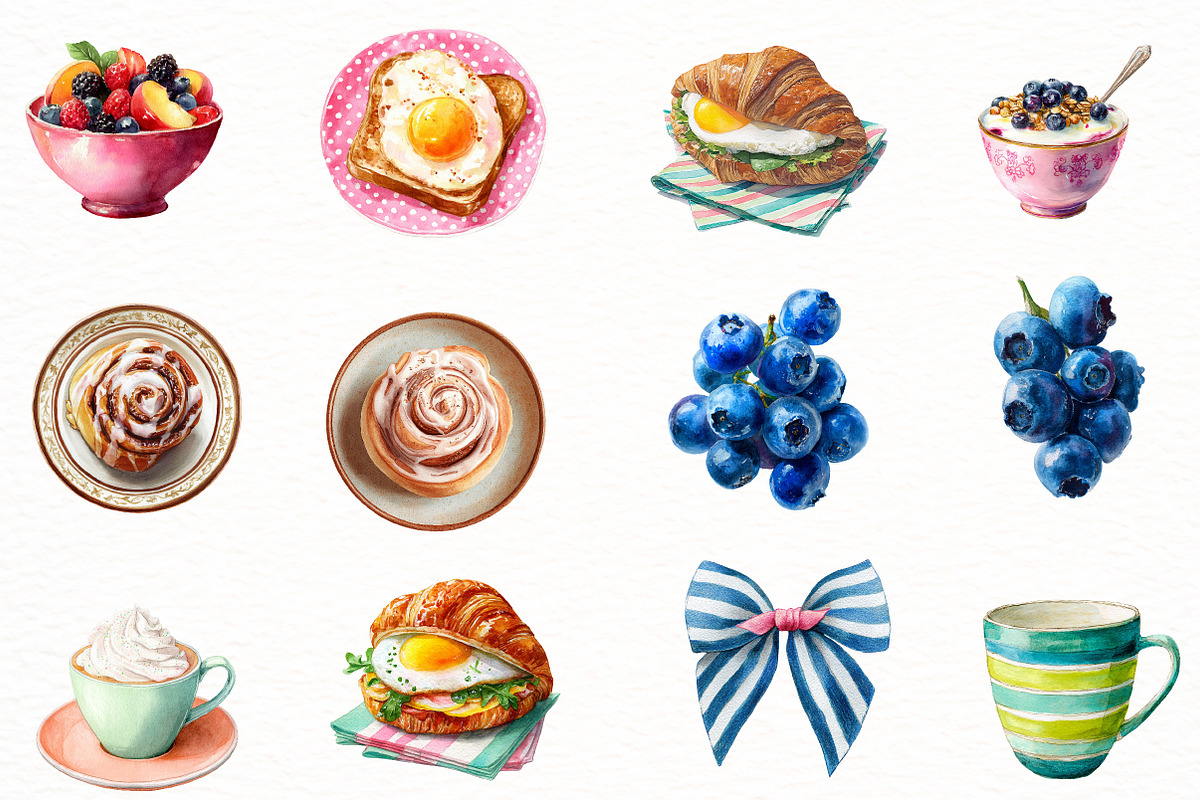Breakfast & Coffee Clipart, an Illustration by Designworld (Photo 3 of 6)
