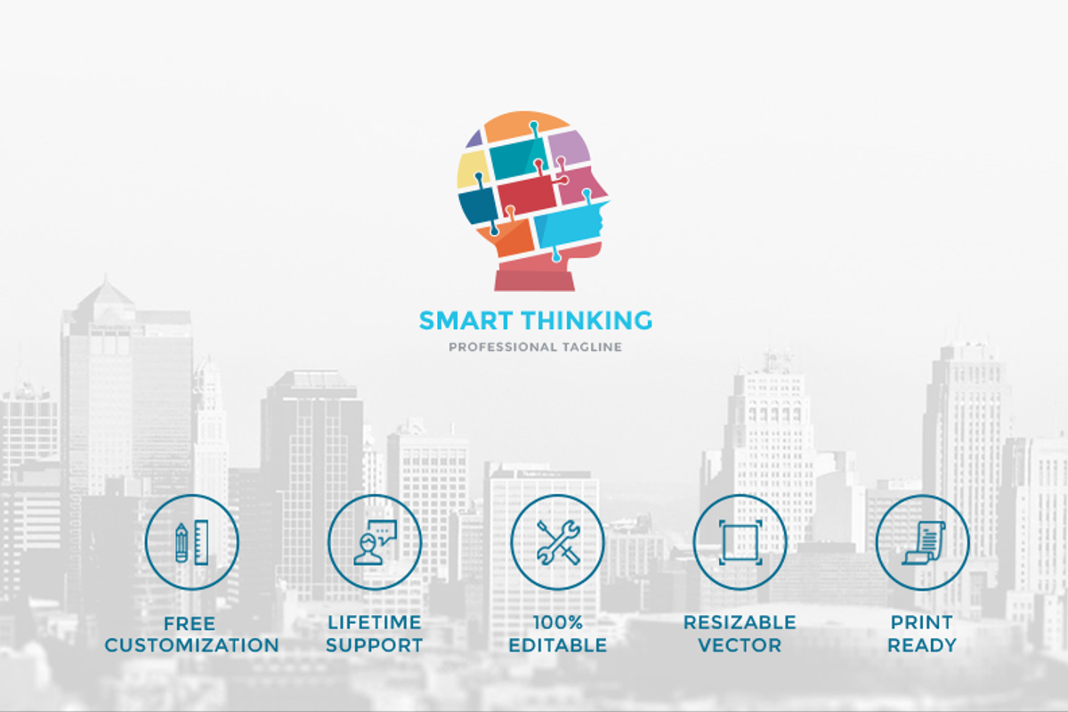 Smart Thinking Logo, a Branding & Logo Template by Golden-Brand