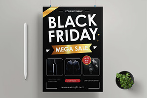 Black Friday Mega Sale Flyer, a Flyer Template by MightyDesign