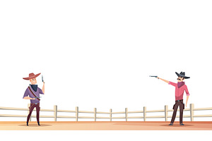 Cowboy shooting. wild west, a Person Illustration by Onyx