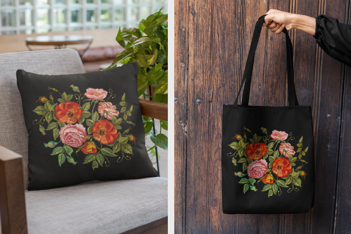Embroidery roses and peonies, an Illustration by Matrioshka (Photo 2 of 9)