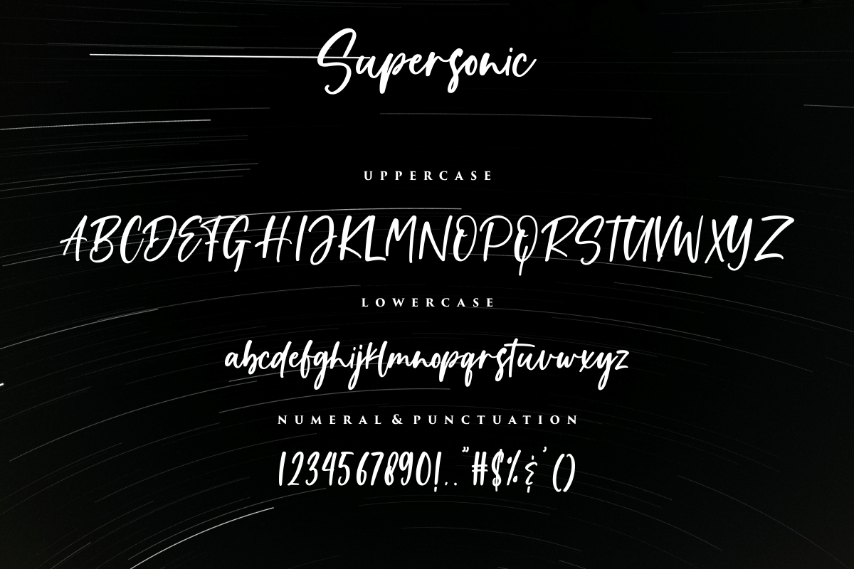 Supersonic - Handwritten Font, a Script Font by Fikryal Studio (Photo 9 of 10)