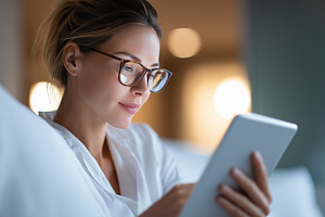 Woman in glasses and a white coat, a Health & Medical Photo by MistyDay