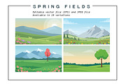 19 Spring Fields Landscape Vector, an Illustration by jongcreative (Thumbnail 4 of 4)