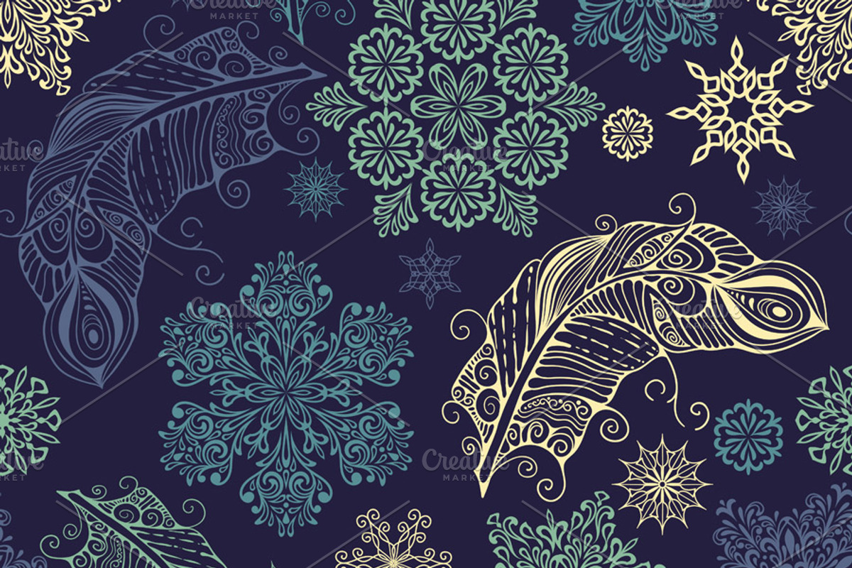 Seamless Pattern with snowflakes