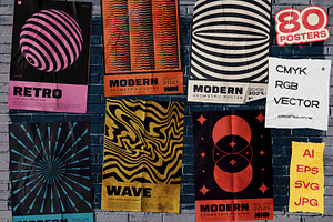 80 MODERN GEOMETRIC VECTOR POSTERS