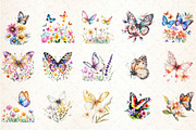 Butterfly Flowers Sublimation Clipar, an Illustration by DreamCafeArt (Thumbnail 3 of 5)