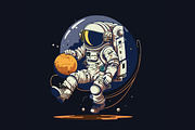 Astronaut t-shirt bundle. 20 vector, a Technology Illustration by Fractal fonts & graphics (Thumbnail 17 of 21)