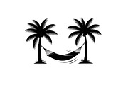 Palm Tree Hammock Silhouette Bundle, an Object Graphic by jahid234 (Thumbnail 11 of 30)