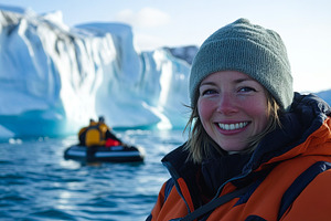 Adventurer Smiling in Arctic Landscape, a Person Photo by Ales Munt