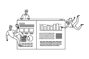 financial business intelligence, a Person Illustration by pikepicture