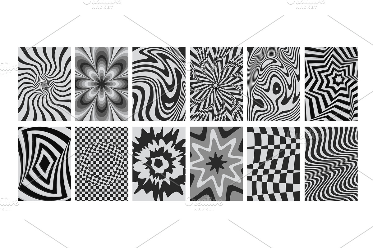 Hypnotic color retro op art pattern, a Texture Illustration by art PVP - market