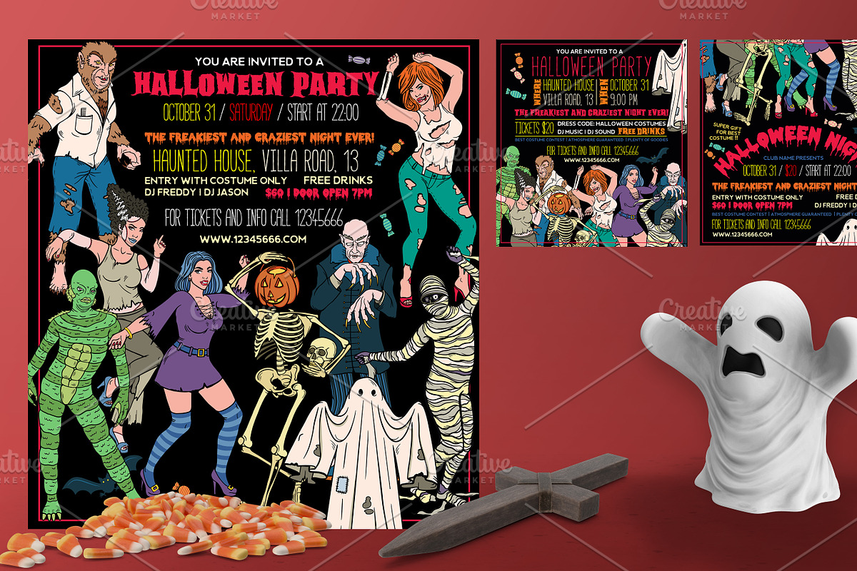 Halloween Costume Party Flyers, a Flyer Template by Moloko88 (Photo 3 of 3)