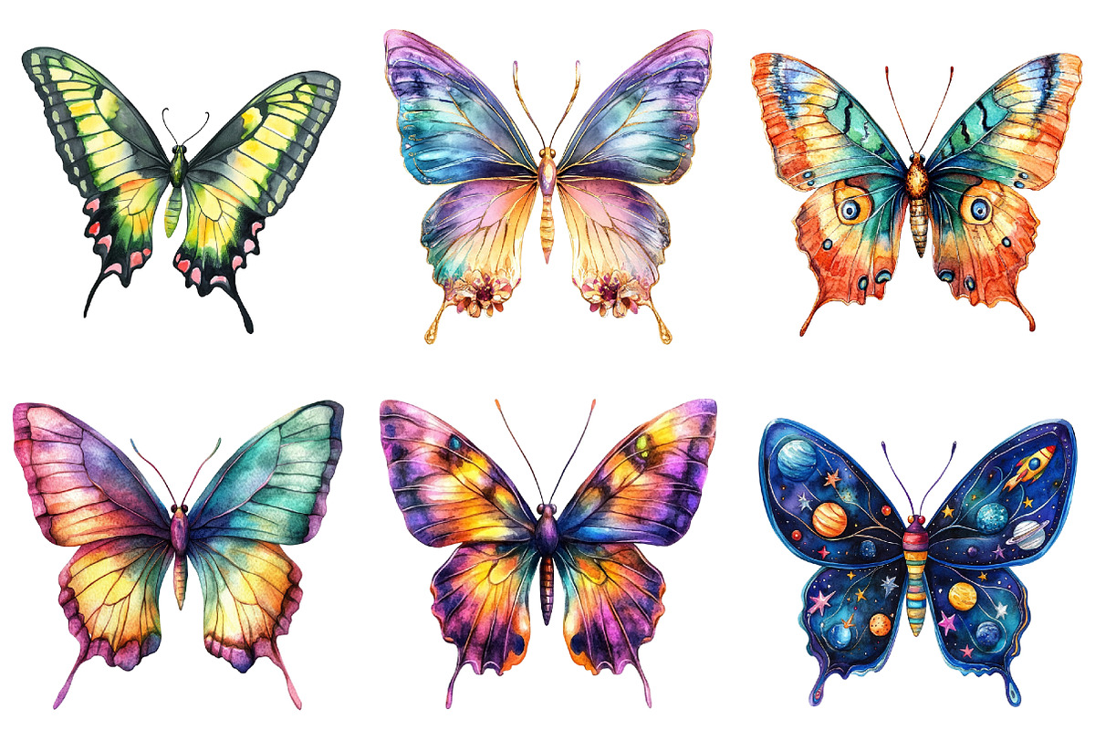 Back to School Butterfly Clipart, a Seasonal Illustration by CitraGraphics (Photo 5 of 6)