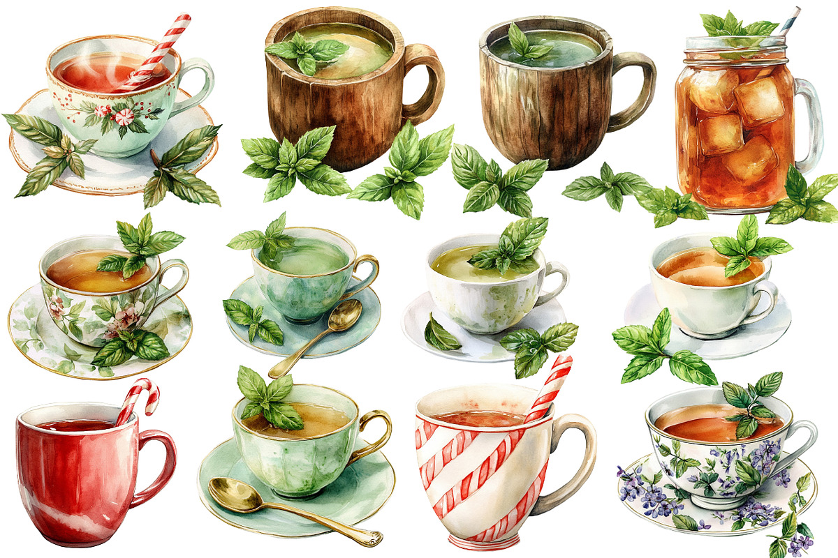 Watercolor  Tea clipart, an Illustration by Designworld (Photo 3 of 4)