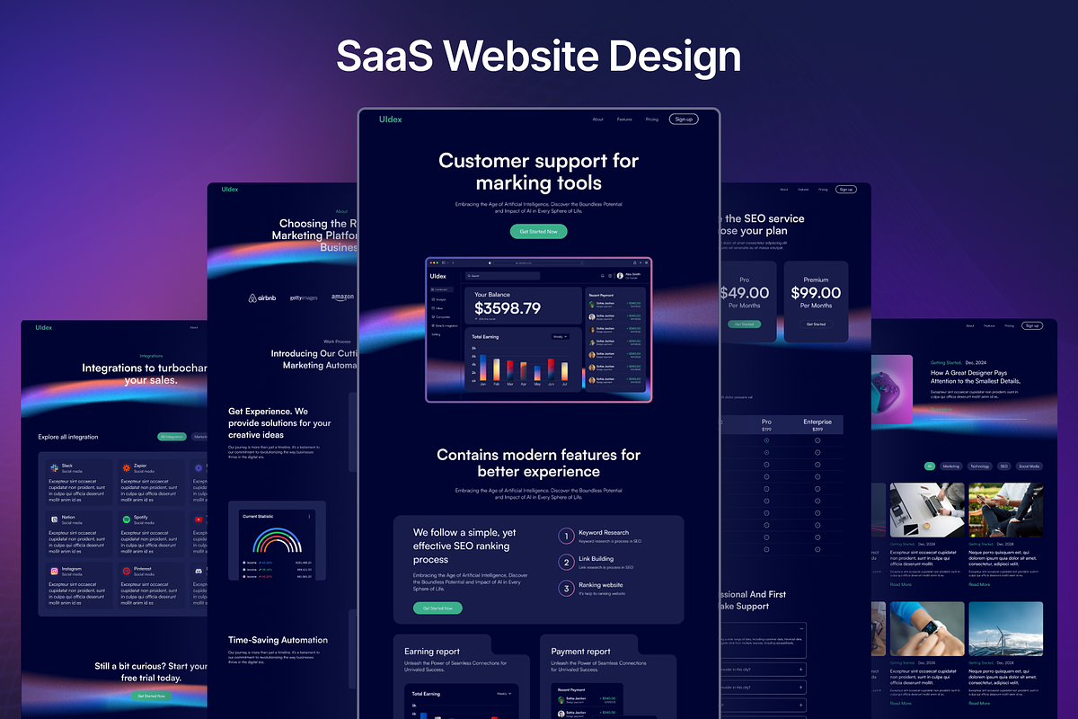 Marketing SaaS Website Design, an UI Kit Template by Ahmed Rubel (Photo 4 of 5)