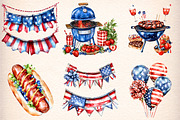 Watercolor 4th Of July Clipart, an Illustration by Digital Artistic99 (Thumbnail 4 of 9)
