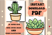 Flower Plants Bold & Easy Coloring, an Animal Illustration by Design Home (Thumbnail 2 of 4)