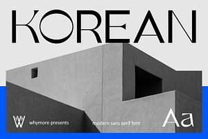 Korean | Modern Futuristic Fonts, a Sans Serif Font by WhymoreArt