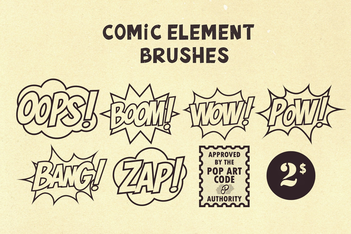 Pop Art and Vintage Comic Brush Set, a Brush Add-On by Vectorheroes (Photo 5 of 7)
