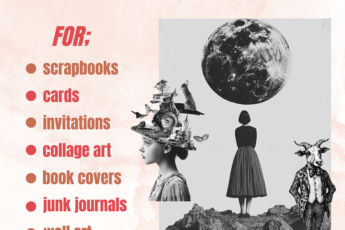 Whimsy Black White Collage Elements, an Object Graphic by GiraffeCreative (Photo 5 of 9)