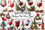 Christmas Red Wine Clipart, an Illustration by Designking (Thumbnail 1 of 5)