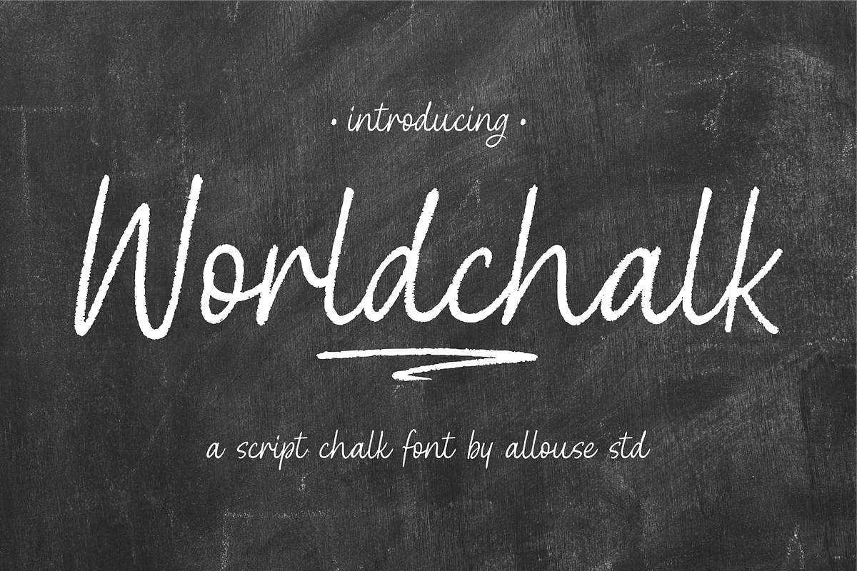 Worldchalk A Script Chalk Font, a Script Font by Allouse Studio (Photo 1 of 10)