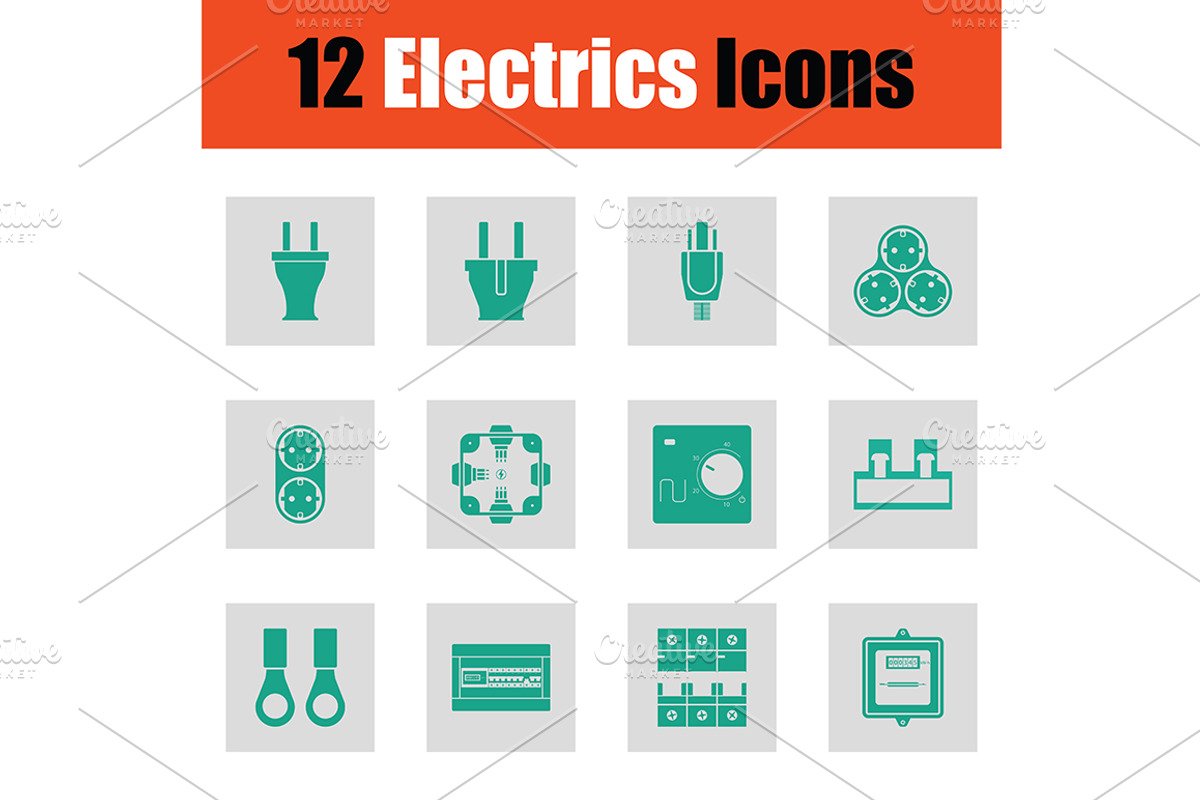 Electrics icon set, an Icon by Pavel Vectors | Creative Market