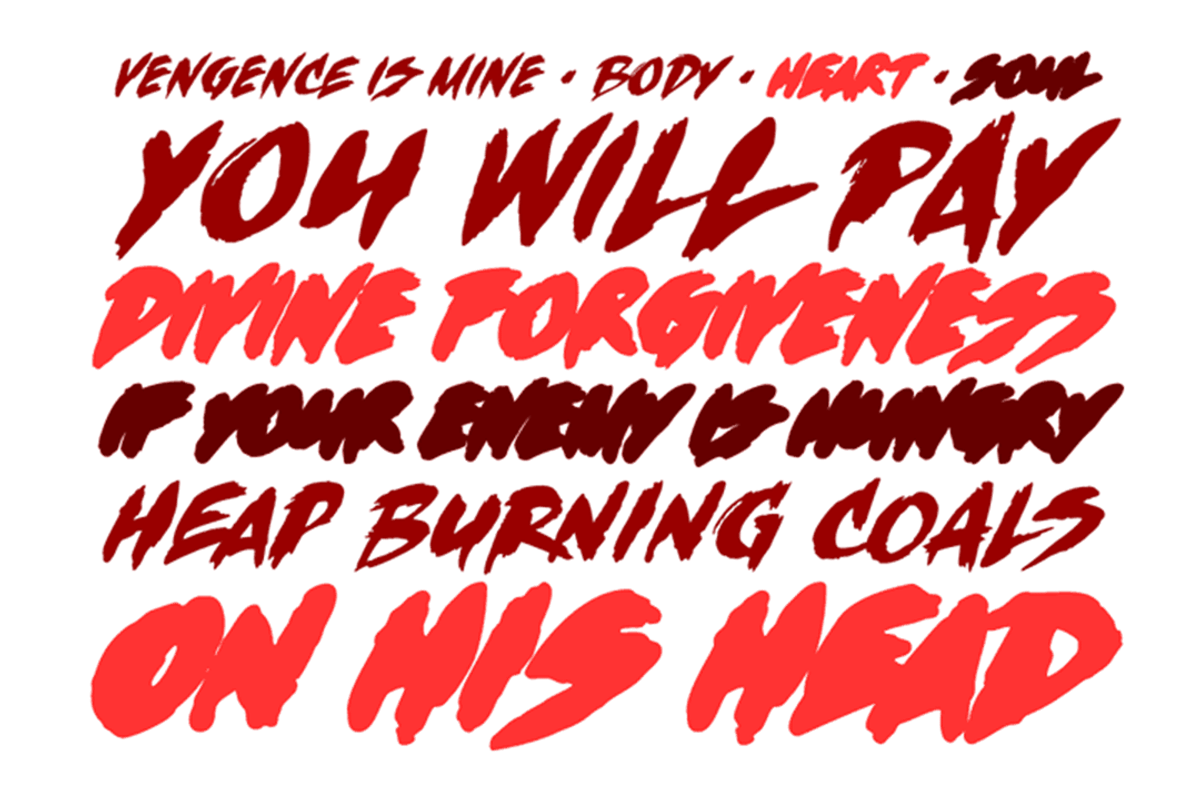 Vengeance is Mine Brush Comic Font preview 2