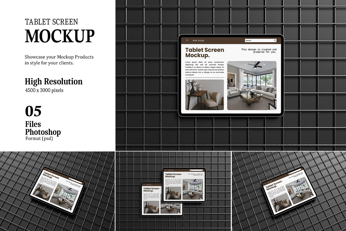 Realistic Tablet Screen Mockup, an iPad Mockup by AndikaGraphic (Photo 1 of 6)