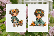 Whimsical Fall Autumn Kids Clipart, a Seasonal Illustration by Canvas Craft (Thumbnail 8 of 10)