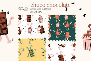 Choco Chocolate Seamless Patterns