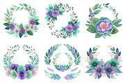Watercolor Floral Wreaths Clipart Se, an Illustration by Daily.Designs (Thumbnail 7 of 8)