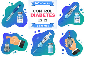 Control Your Diabetes Concepts, a Healthcare Illustration by TAlex
