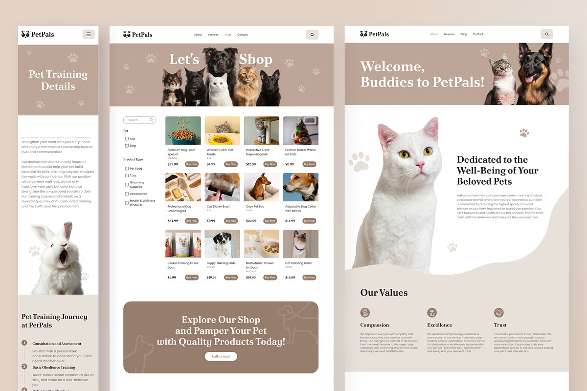 PetPals - Pet Care Website Framer, a Websites & App Template by peterdraw (Photo 4 of 5)