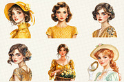Gold Spring Woman Clipart, an Illustration by OK Design (Thumbnail 5 of 5)