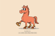 Cute Horse Cartoon Character, an Animal Illustration by Partikusi Design (Thumbnail 2 of 3)