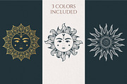Hand drawn Mystical Sun & Moon Set, an Illustration by KirillsWorkshop (Thumbnail 3 of 11)