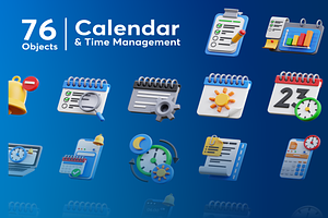 Calendar&Time Management 3D Icon Set